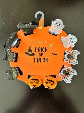 Piper K Halloween Hair Clip Set - 5 sets Ghost, Pumpkins, Bats, Spiders, & Cats